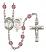 Saint Sebastian and Cheerleading Rosary with Amethyst Beads