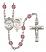 Saint Sebastian and Field Hockey Rosary with Amethyst Beads