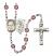 Saint Sebastian and Fishing Rosary with Amethyst Beads