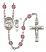 Saint Christopher and Field Hockey Rosary with Amethyst Beads