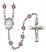 Saint John Baptist de la Salle Engravable Rosary with Amethyst Beads