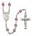 Saint Angela Merici Engravable Rosary with Amethyst Beads