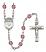 Saint Damien of Molokai Engravable Rosary with Amethyst Beads