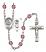 Saint Christopher and Baseball Rosary with Amethyst Beads