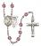 Saint Sebastian and Lacrosse Rosary with Amethyst Beads