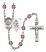 Guardian Angel and Baseball Rosary with Amethyst Beads