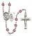 Guardian Angel and Hockey Rosary with Amethyst Beads