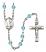 Saint Andrew the Apostle Engravable Rosary with Aqua Beads