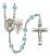 Saint Agatha and Nurse Rosary with Aqua Beads