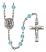 San Antonio Engravable Rosary with Aqua Beads