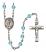 Santa Barbara Engravable Rosary with Aqua Beads