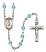 Saint Blaise Engravable Rosary with Aqua Beads