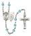 Saint Christopher and Army Rosary with Aqua Beads