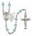 Saint Christopher and Paratrooper Rosary with Aqua Beads