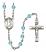 Saint Dominic de Guzman Engravable Rosary with Aqua Beads