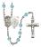 Saint George and Army Rosary with Aqua Beads