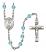 Saint Helen Engravable Rosary with Aqua Beads