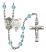 Saint Michael and Nat'l Guard Rosary with Aqua Beads