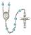 Miraculous Engravable Rosary with Aqua Beads