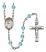 Saint Juan Diego Engravable Rosary with Aqua Beads