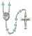 San Juan de Dios Engravable Rosary with Aqua Beads