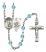 Guardian Angel and Marine Corp Rosary with Aqua Beads