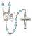 Saint Christopher and Gymnastics Rosary with Aqua Beads