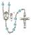 Saint Christopher and Softball Rosary with Aqua Beads