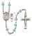 Saint Christopher and Wrestling Rosary with Aqua Beads