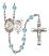 Saint Sebastian and Soccer Rosary with Aqua Beads