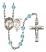 Saint Sebastian and Tennis Rosary with Aqua Beads