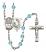 Saint Cecilia and Choir Rosary with Aqua Beads