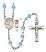 Saint Christopher and Surfing Rosary with Aqua Beads