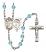 Saint Sebastian and Volleyball Rosary with Aqua Beads