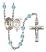 Saint Sebastian and Archery Rosary with Aqua Beads