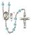 Saint Christopher and Rodeo Rosary with Aqua Beads