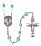 Virgen del Fatima Engravable Rosary with Aqua Beads