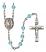 Virgen de Guadalupe Engravable Rosary with Aqua Beads