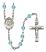 Saint Lidwina of Schiedam Engravable Rosary with Aqua Beads