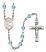 Saint Dunstan Engravable Rosary with Aqua Beads