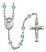 Saint Aidan of Lindesfarne Engravable Rosary with Aqua Beads