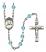 Blessed Miguel Pro Engravable Rosary with Aqua Beads