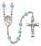 Sts. Peter & Paul Engravable Rosary with Aqua Beads