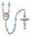 Blessed John Henry Newman Engravable Rosary with Aqua Beads