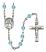 Guardian Angel Protector Engravable Rosary with Aqua Beads