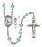 Saint Christopher and Soccer Rosary with Aqua Beads