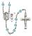 Saint Christopher and Golf Rosary with Aqua Beads