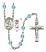 Saint Christopher and Track&Field Rosary with Aqua Beads