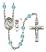 Saint Christopher and Track&Field Rosary with Aqua Beads