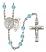 Saint Sebastian and Dance Rosary with Aqua Beads